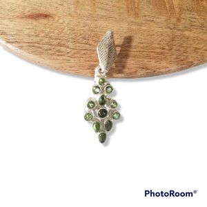 Handmade Peridot Gemstone Pendant Green Sterling Silver